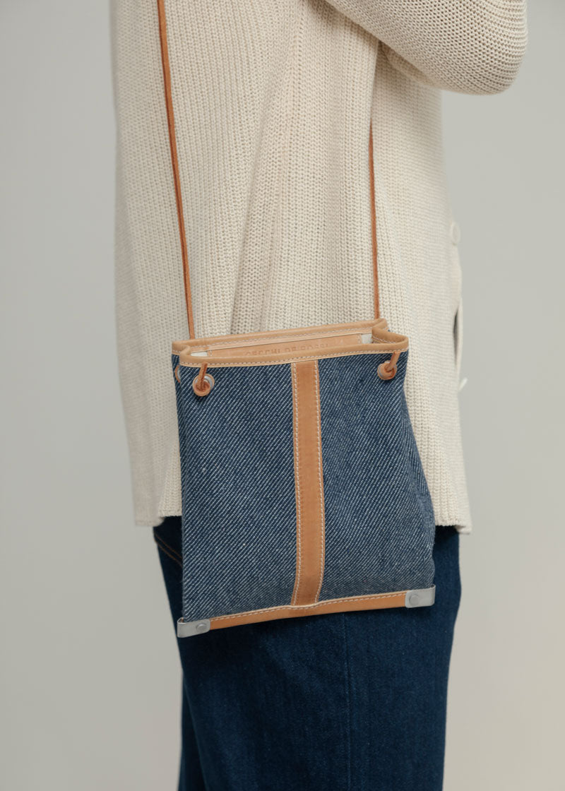 Denim/Naturale | Mini bag sostenibile Tommaso Cecchi de Rossi x Rifò