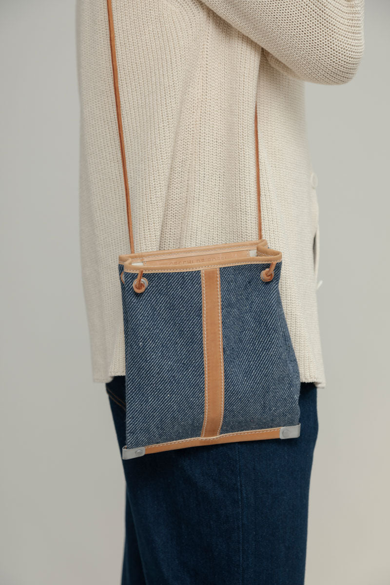 Denim/Naturale | Mini bag sostenibile Tommaso Cecchi de Rossi x Rifò