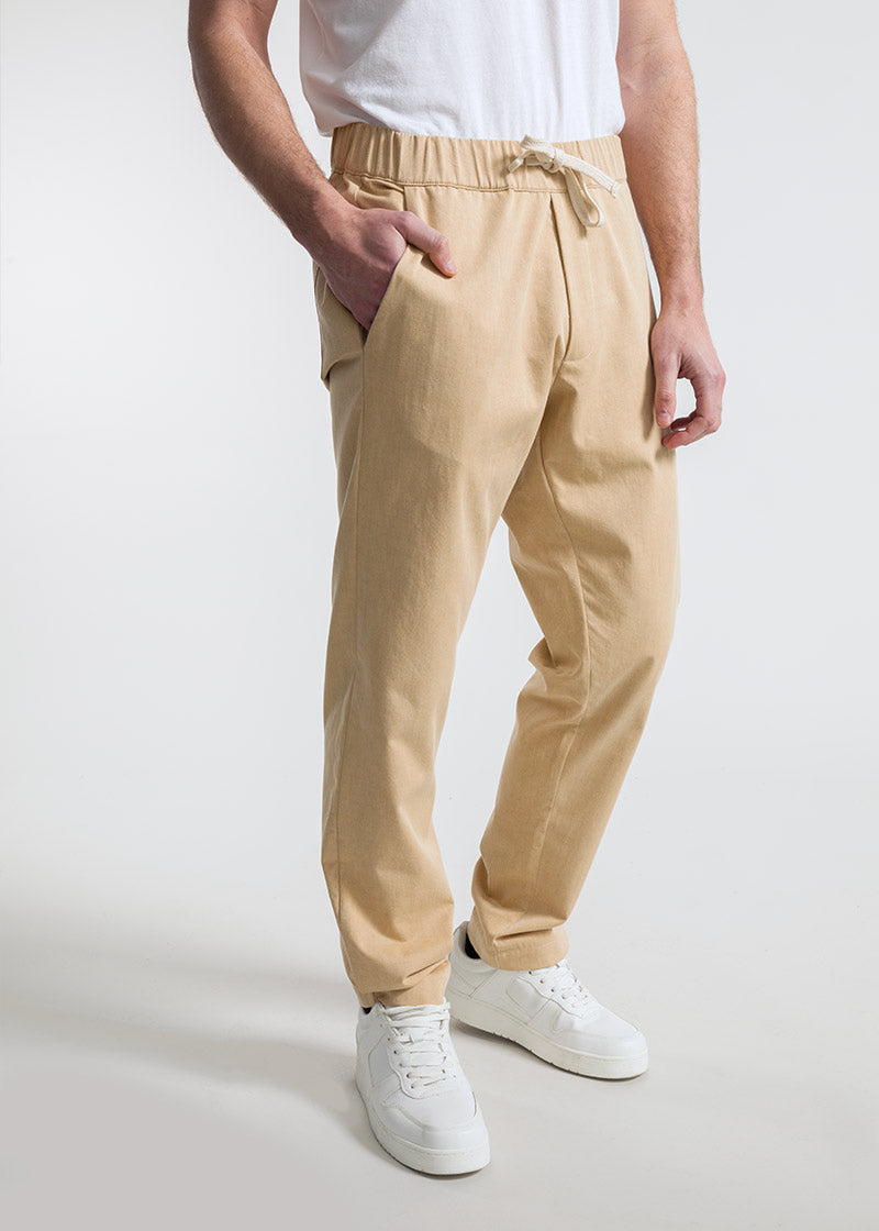 Giallo Ocra | Pantalone Uomo Cotone Rigenerato Brando