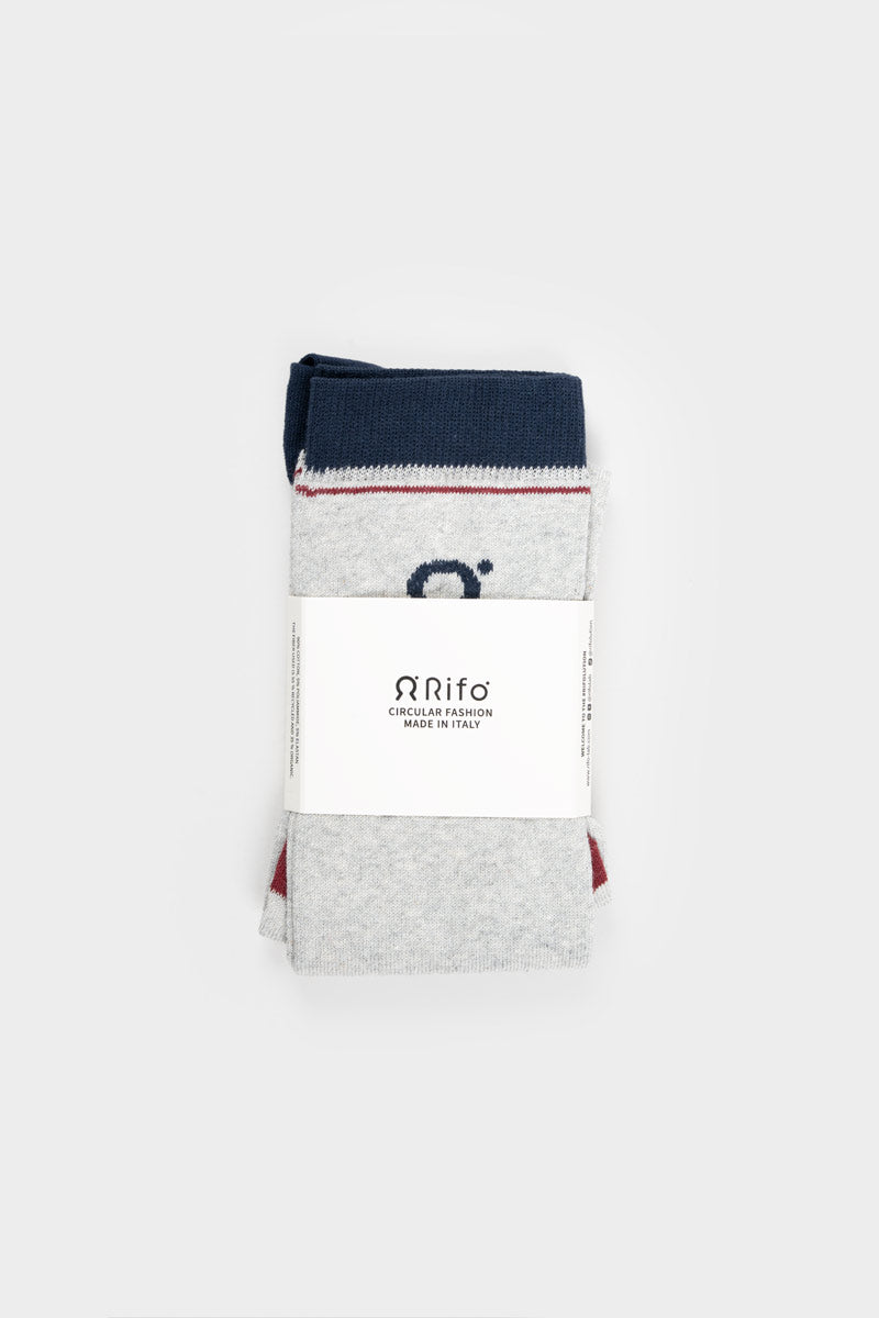 Calzini Lunghi Donna e Uomo Cotone Grigio Tino - Rifò Lab Moda circolare made in Italy