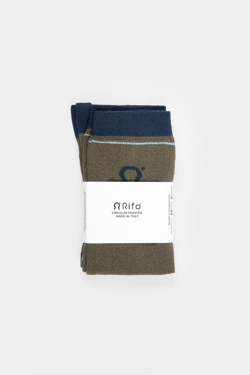 Calzini Lunghi Donna e Uomo Cotone Verde Tino - Rifò Lab Moda circolare made in Italy