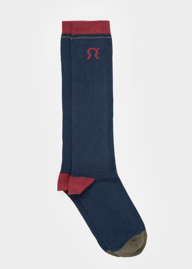 Calzini Lunghi Donna e Uomo Cotone Blu Tino - Rifò Lab Moda circolare made in Italy
