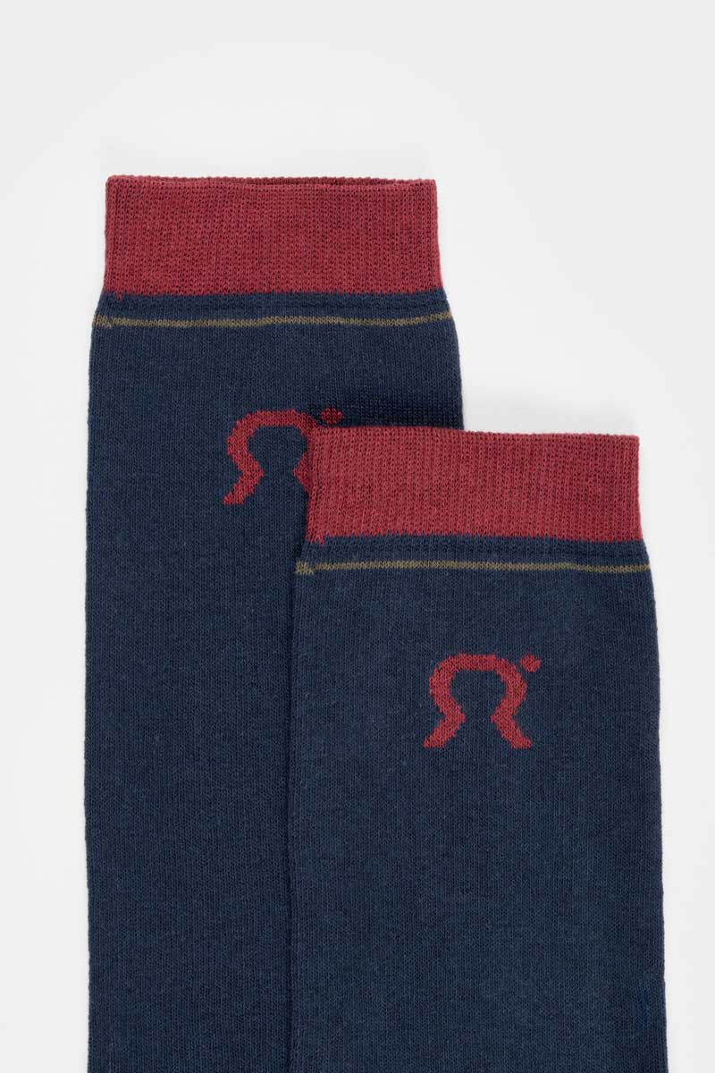 Calzini Lunghi Donna e Uomo Cotone Blu Tino - Rifò Lab Moda circolare made in Italy