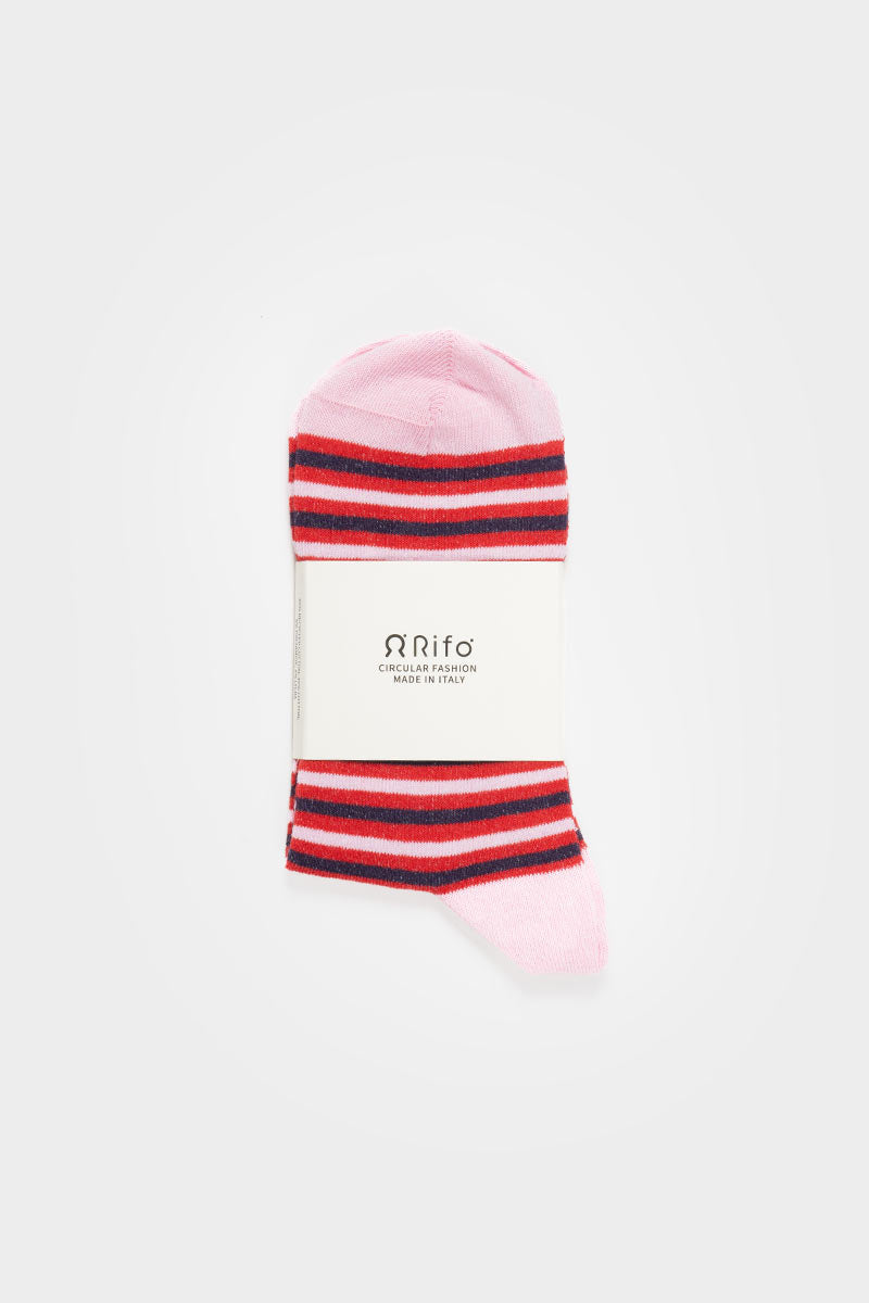 Calzini Cotone Rigenerato a Righe Colorate Nello - Abbigliamento Sostenibile Moda Circolare Rifò
