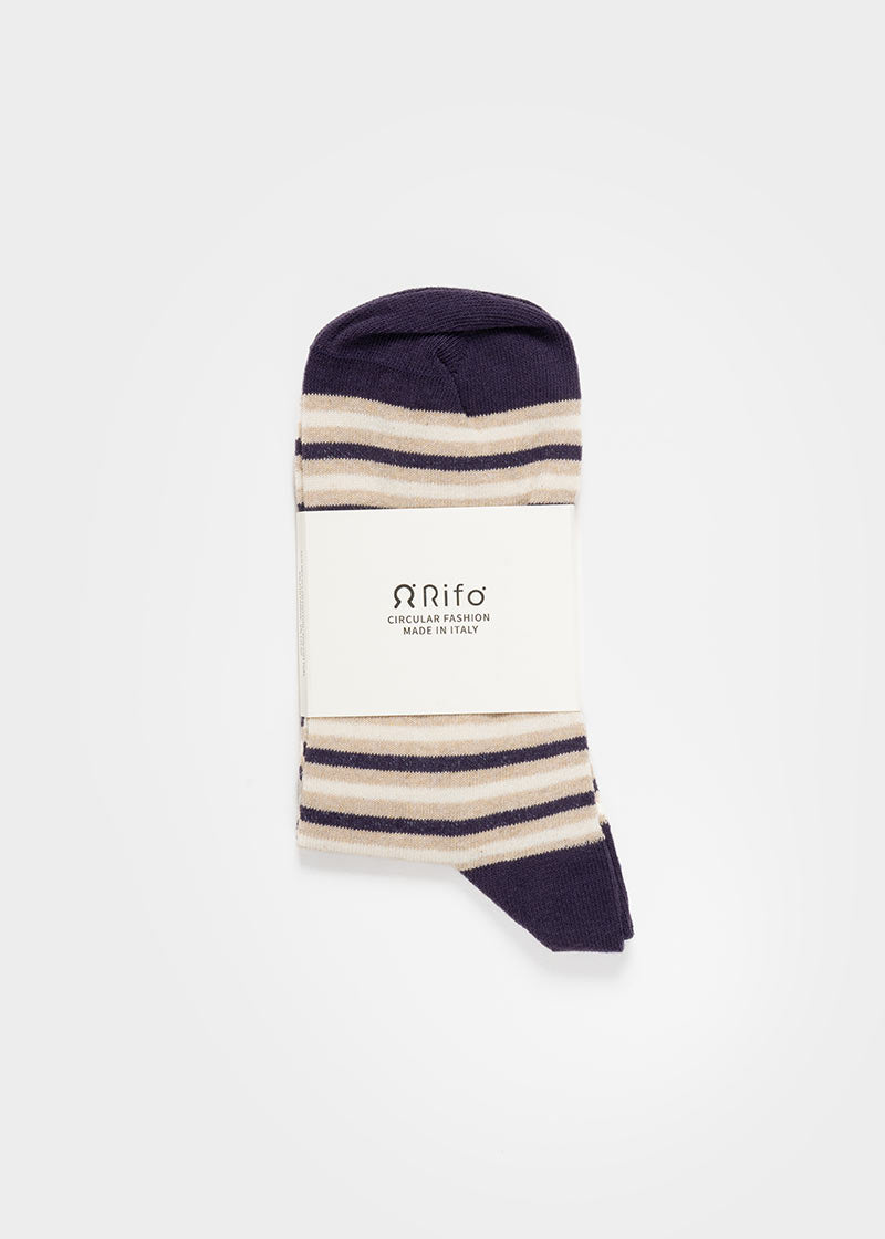 Calzini Cotone Rigenerato a Righe Colorate Nello - Abbigliamento Sostenibile Moda Circolare Rifò