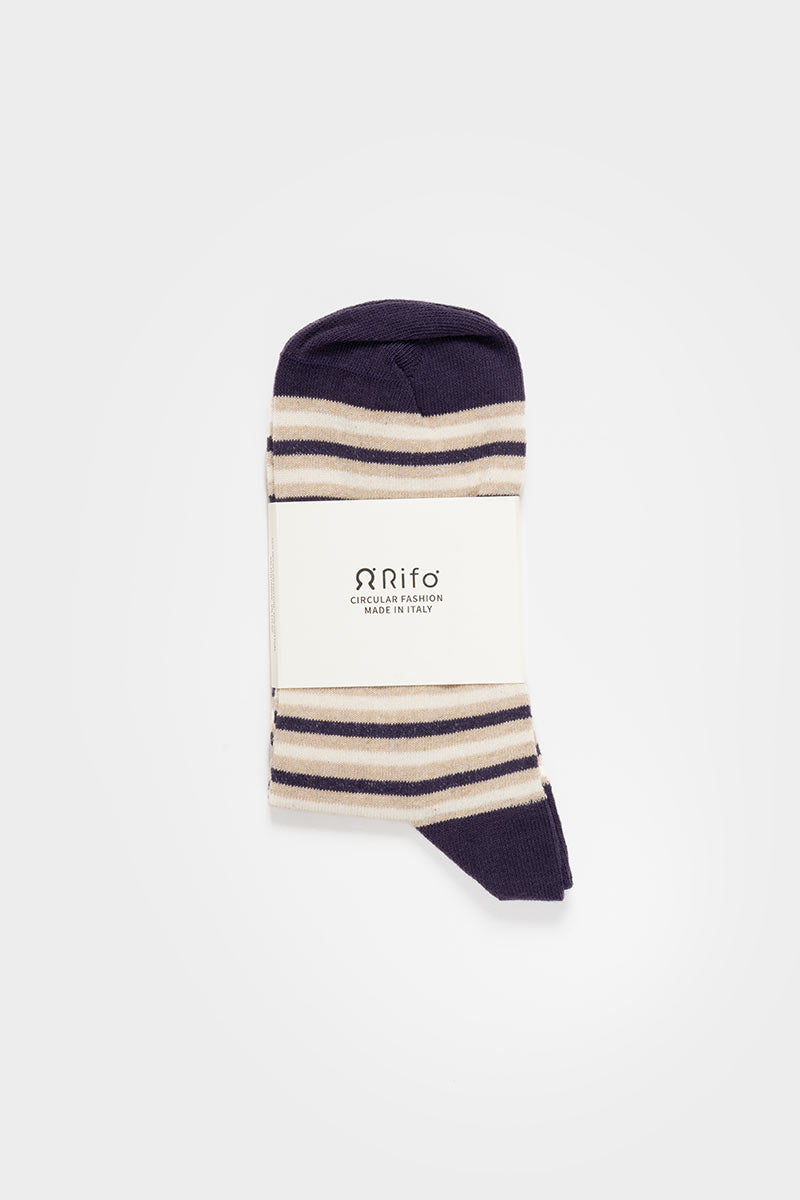 Calzini Cotone Rigenerato a Righe Colorate Nello - Abbigliamento Sostenibile Moda Circolare Rifò