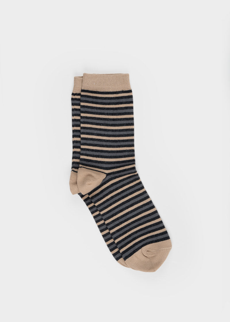 Calzini cotone rigenerato Nello Righe Beige