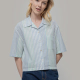 Camicia Bowling Inghirami Marta Acquamarina - Rifò Lab Moda circolare made in Italy
