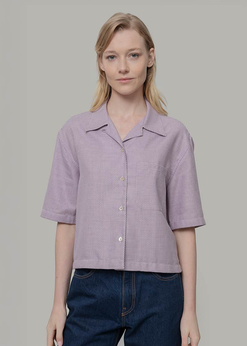 Camicia Bowling Inghirami Marta Violetto - Rifò Lab Moda circolare made in Italy