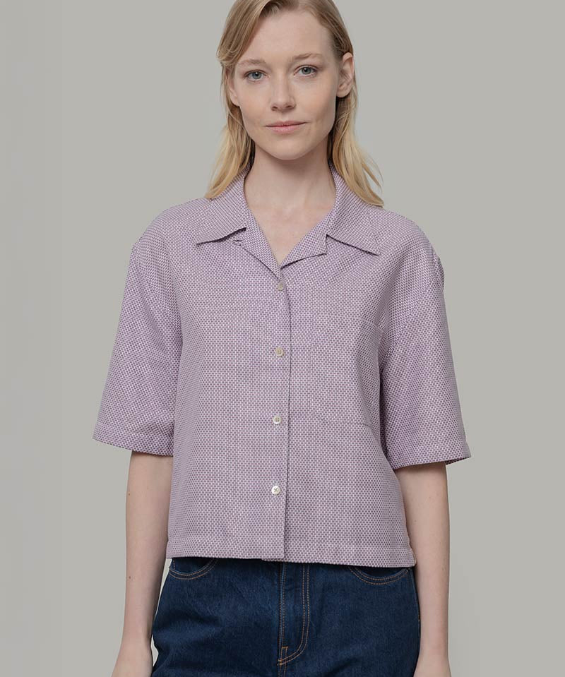 Camicia Bowling Inghirami Marta Violetto - Rifò Lab Moda circolare made in Italy