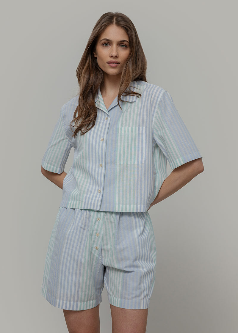 Pantaloncini Inghirami Allegra Acquamarina - Rifò Lab Moda circolare made in Italy
