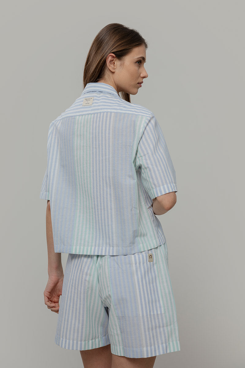 Maglietta Elegante Donna ABINGOO Maniche Lunghe: Tunica Girocollo Con Pieghe E Bottoni, Tinta Unica