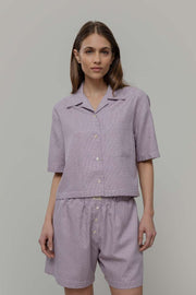 Camicia Bowling Inghirami Marta Violetto - Rifò Lab Moda circolare made in Italy