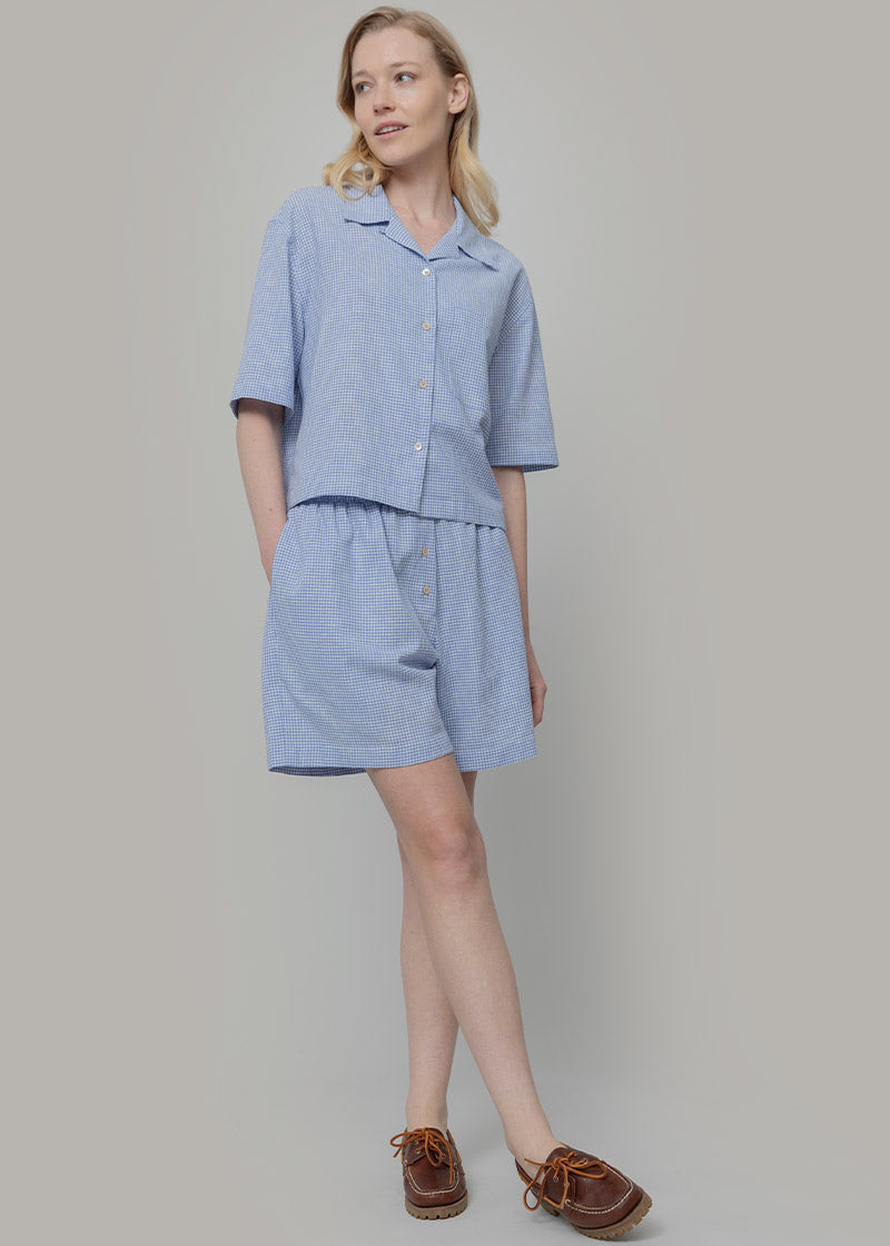Pantaloncini Inghirami Allegra Azzurra - Rifò Lab Moda circolare made in Italy

