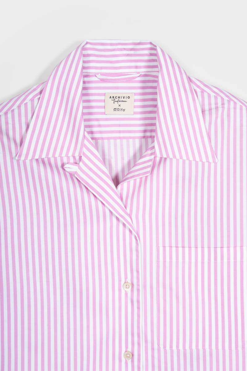 Camicia Bowling a Righe Donna Cotone Inghirami Marta - Rifò Lab Moda circolare made in Italy