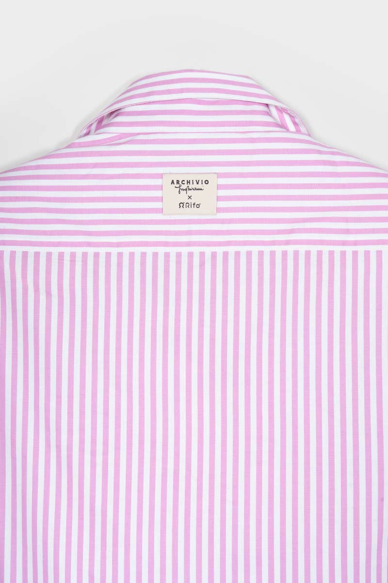 Camicia Bowling a Righe Donna Cotone Inghirami Marta - Rifò Lab Moda circolare made in Italy