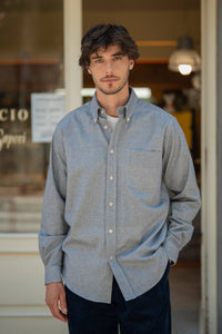Camicia Uomo Elegante Azzurra Cotone Oxford Manlio - Archivio Inghirami x Rifò moda circolare made in Italy 