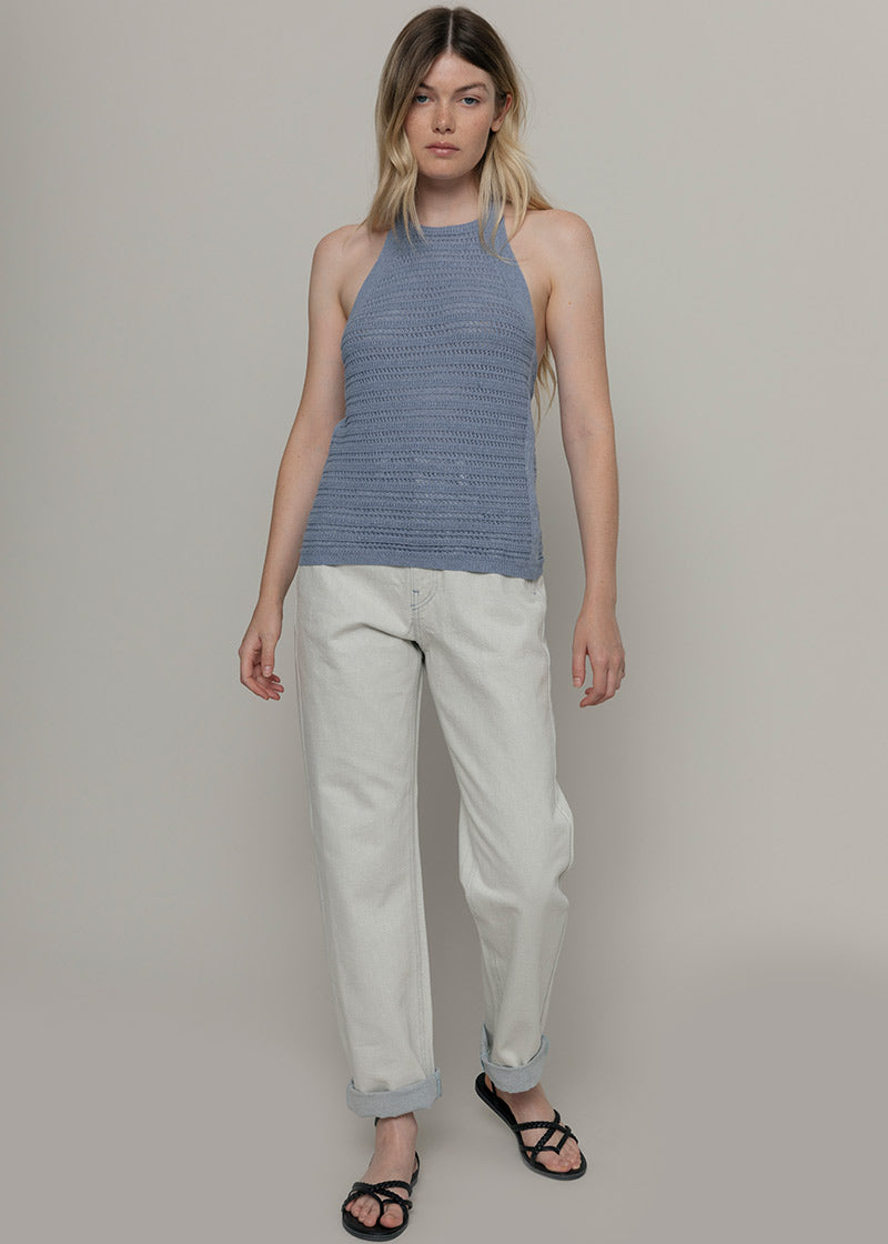 Canotta Donna Cotone Rigenerato Nilla Blu