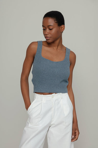 トップス Richmond denim tanktop Canotta-Donna-Denim-Rigenerato
