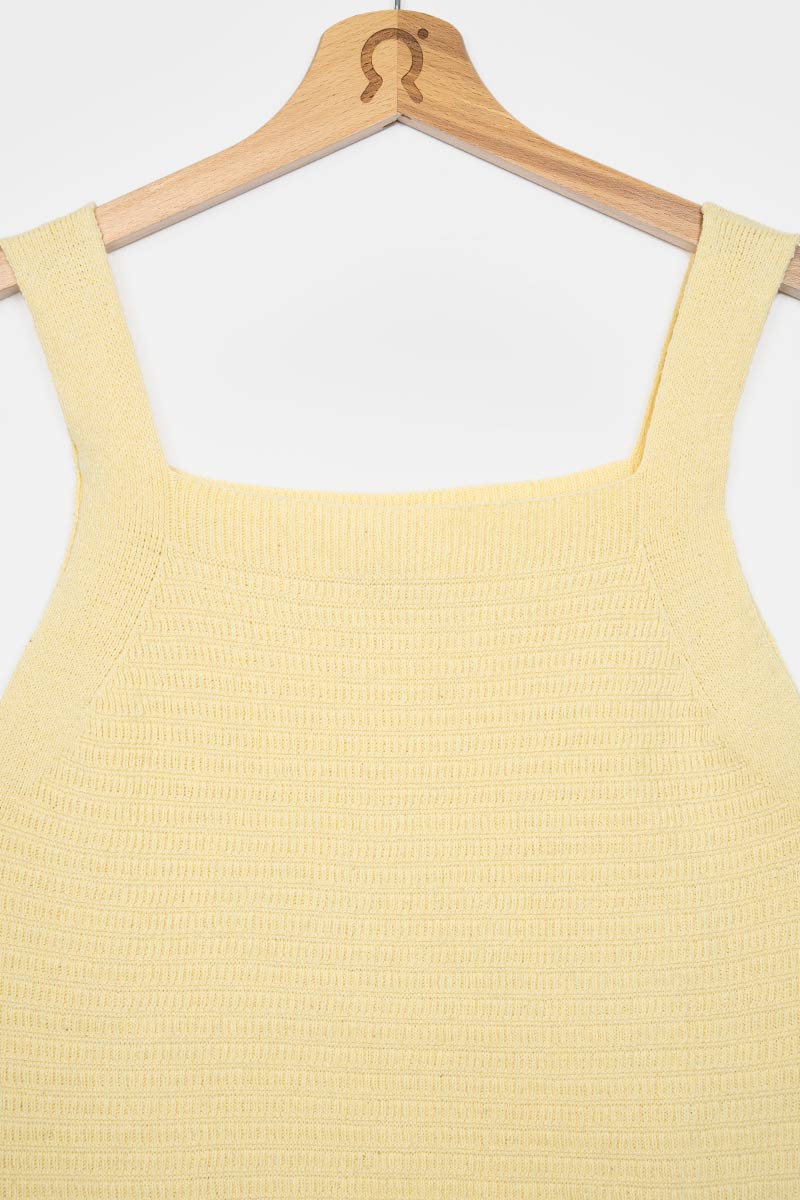 Giallo Crema | Canotta Spalla Larga Donna Cotone Rigenerato Sole