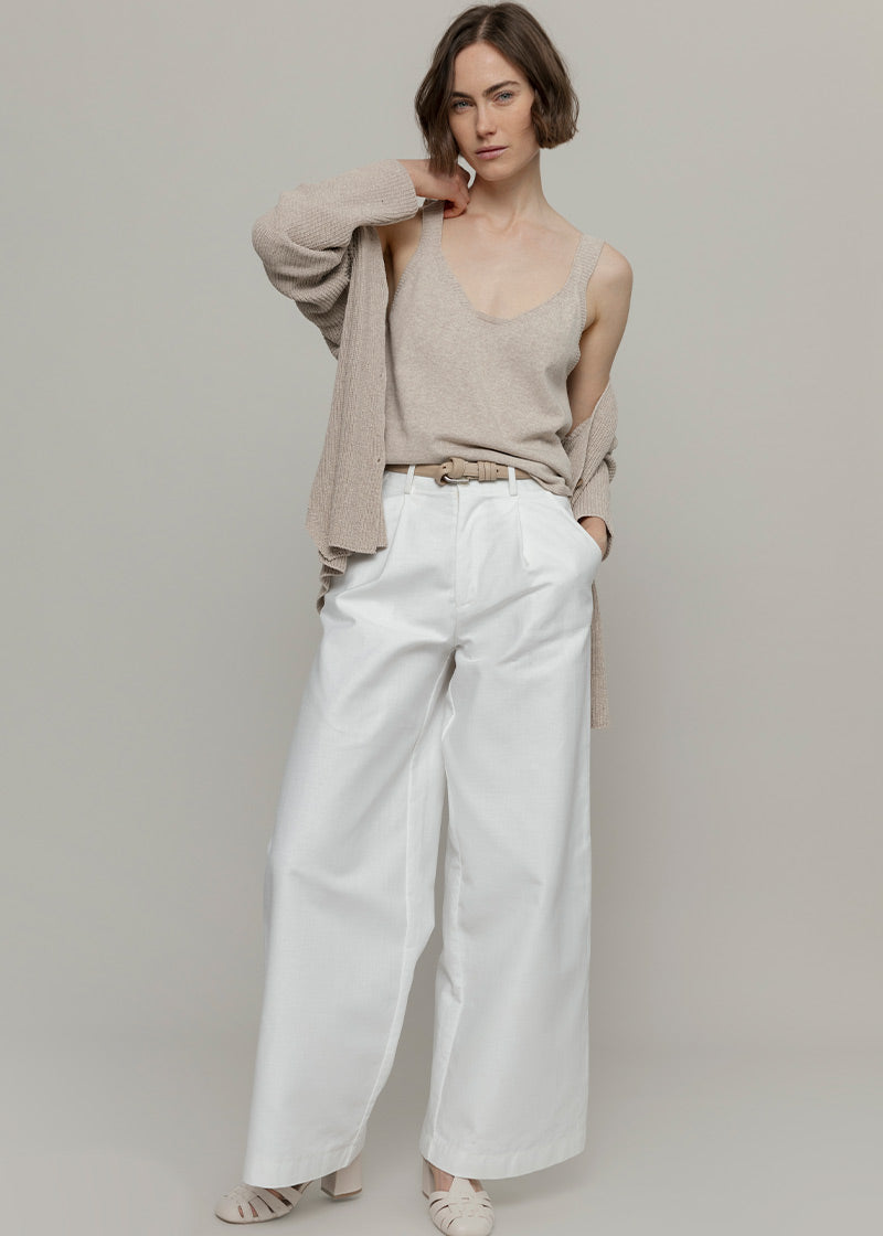 Canotta Donna Cotone Rigenerato Maila Beige
