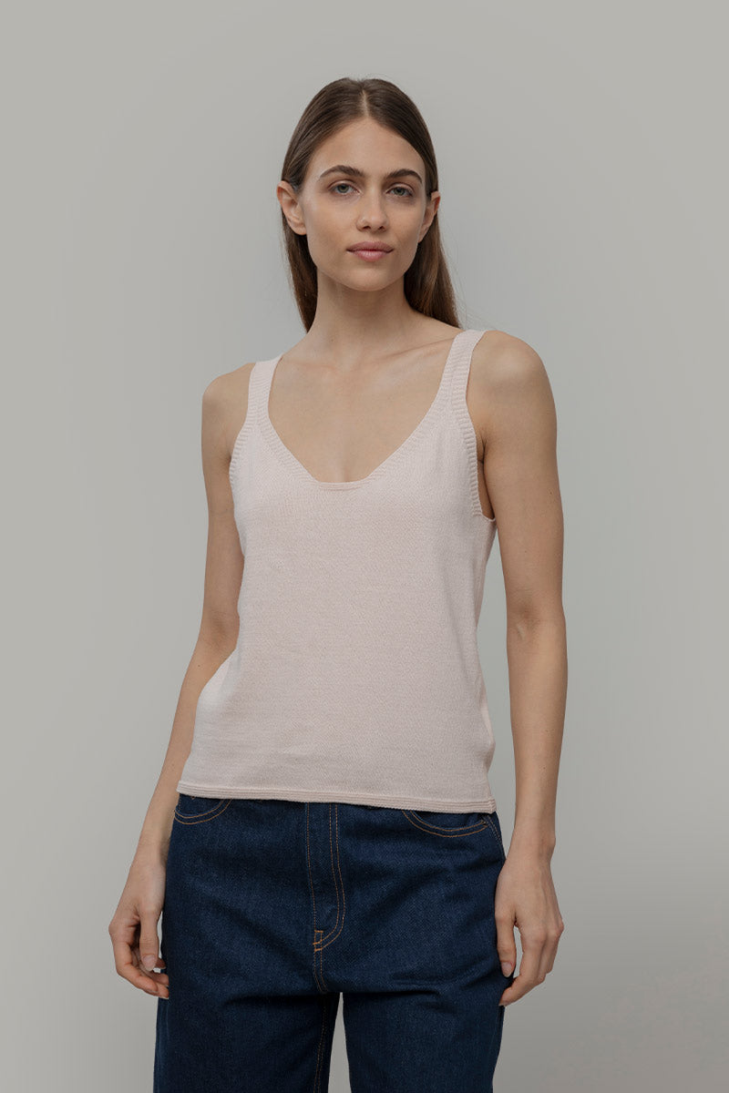 Canotta Donna Cotone Rigenerato Maila Rosa - Rifò Lab Moda circolare made in Italy