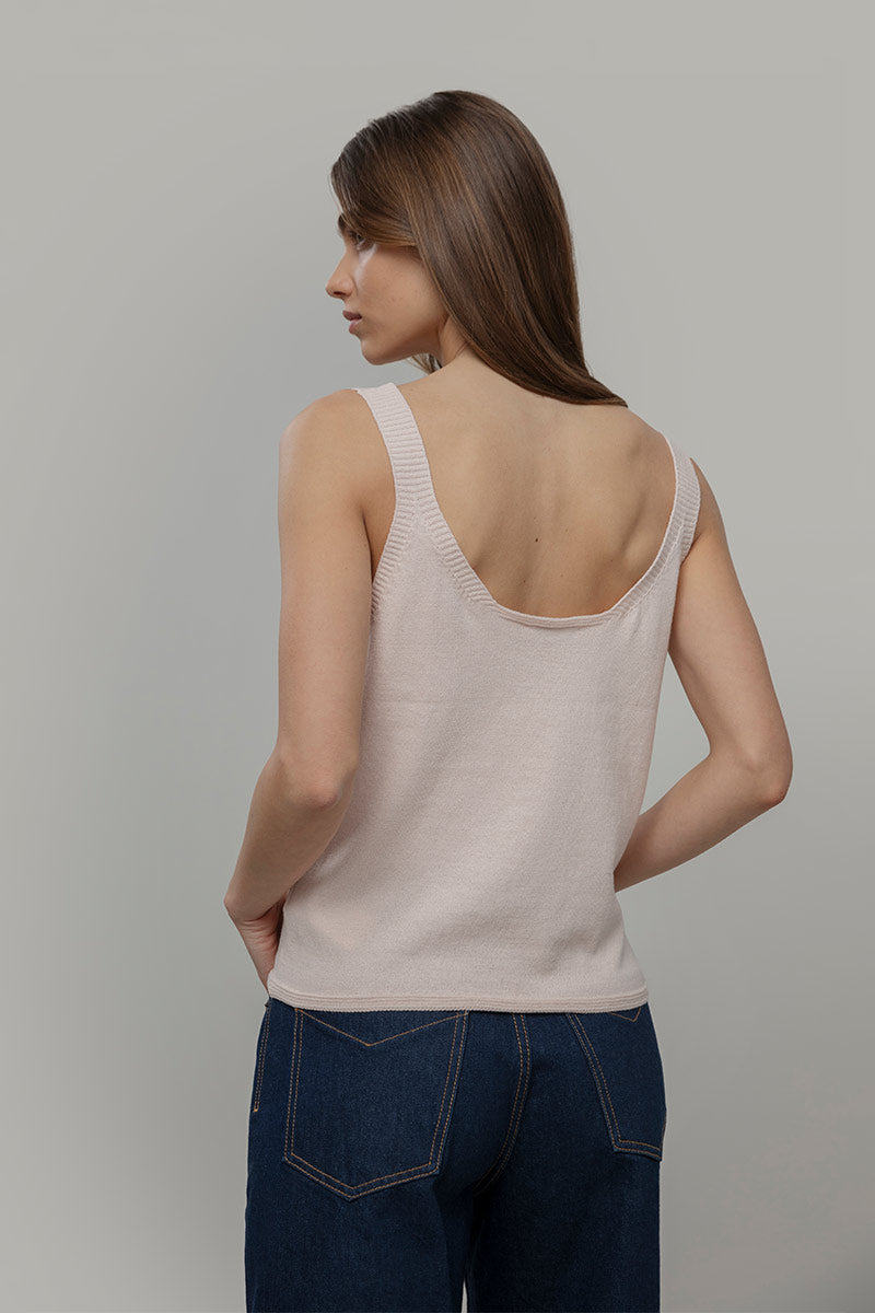 Canotta Donna Cotone Rigenerato Maila Rosa - Rifò Lab Moda circolare made in Italy