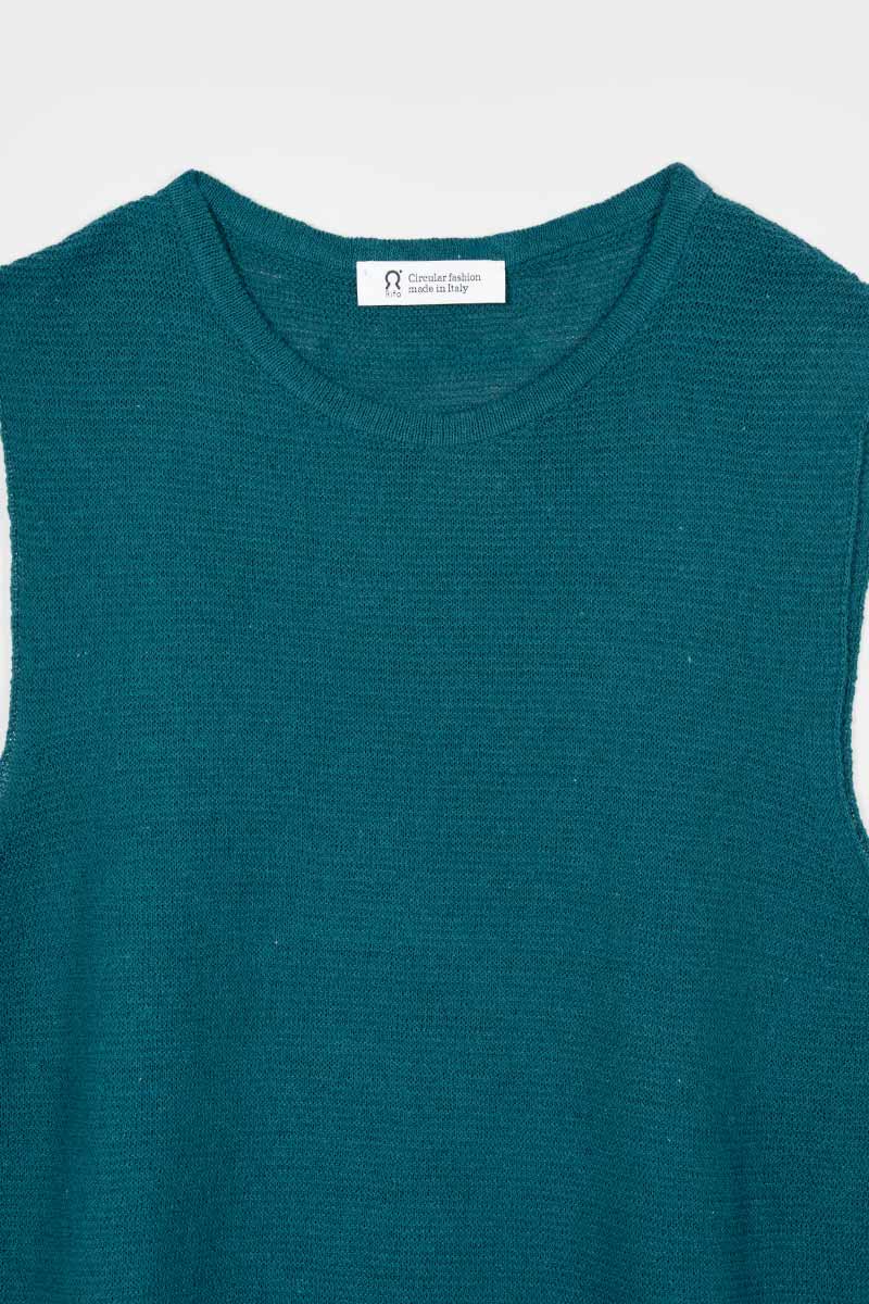 Canotta in Maglia Donna Lino Riciclato Alma - Rifò Lab Moda circolare made in Italy