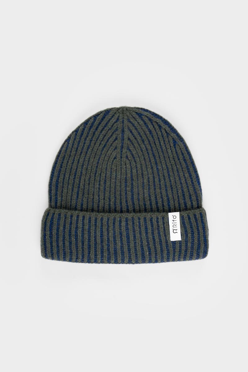 Beanie Cappello Uomo e Donna Cashmere Verde Blu Marrone Teo - Rifò Lab Moda circolare made in Italy