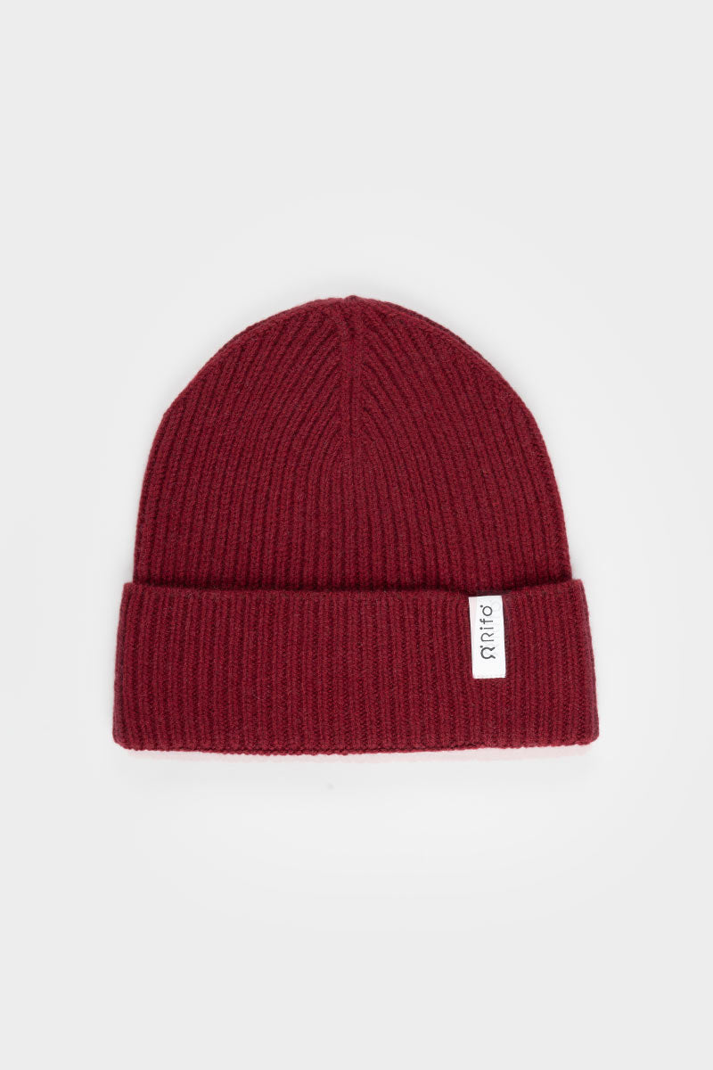 Cappello Uomo e Donna Cashmere Rosso Marcello - Rifò Lab Moda circolare made in Italy