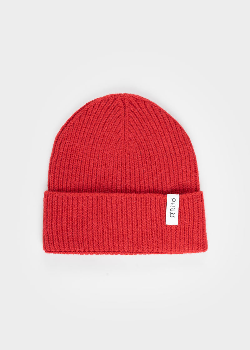 Cappello Uomo e Donna Cashmere Rosso Marcello - Rifò Lab Moda circolare made in Italy