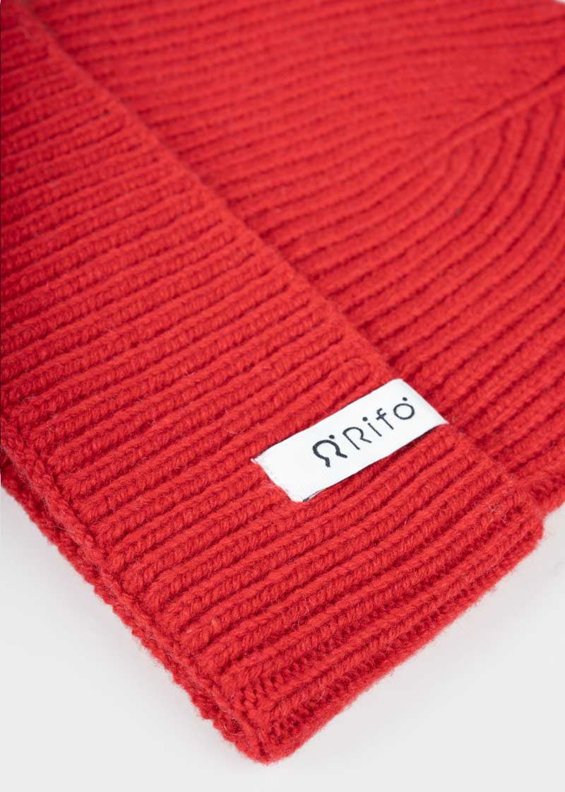 Cappello Uomo e Donna Cashmere Rosso Marcello - Rifò Lab Moda circolare made in Italy