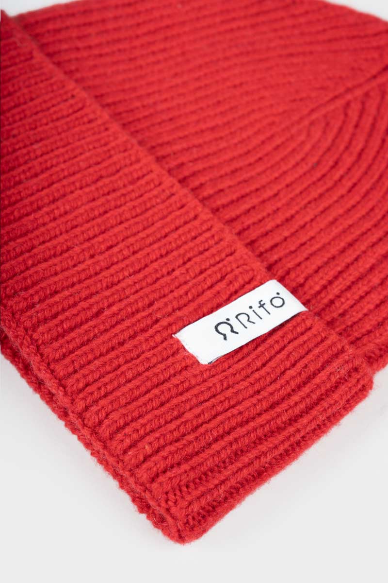 Cappello Uomo e Donna Cashmere Rosso Marcello - Rifò Lab Moda circolare made in Italy