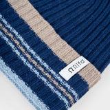 Cappello Cashmere Beanie Invernale a Righe Blu Mira - Rifò Lab Moda circolare made in Italy