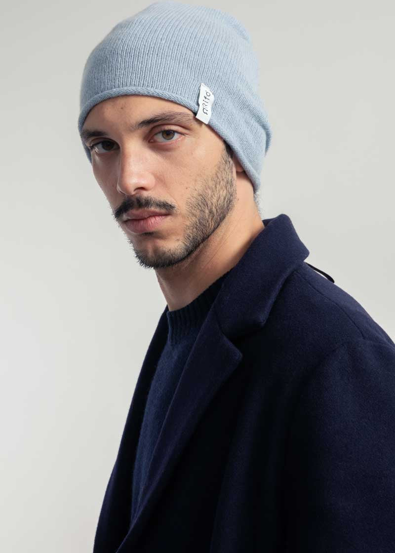 Cappello Unisex Lana Rigenerata Frank Azzurro