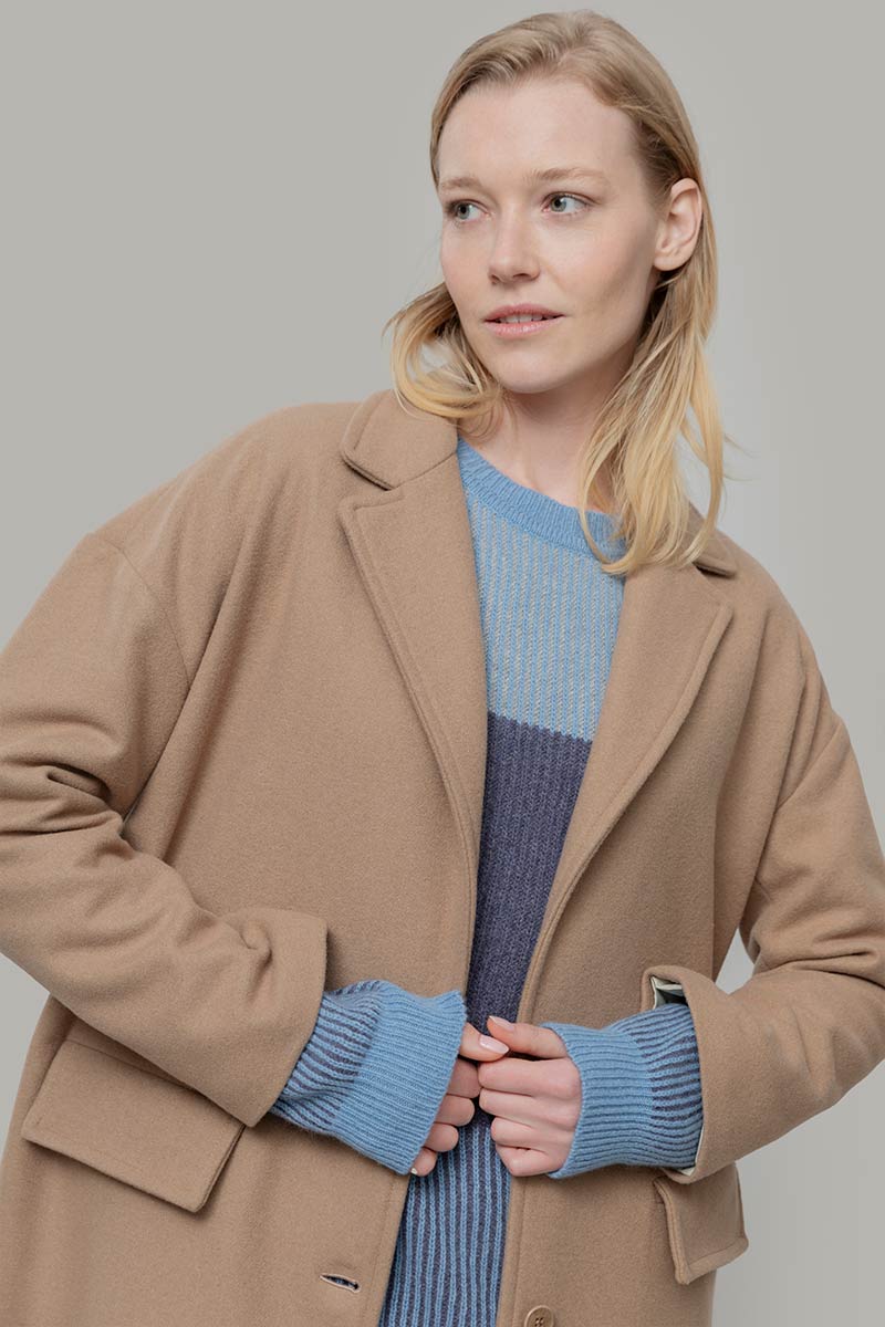 Beige Cammello | Cappotto lana rigenerata