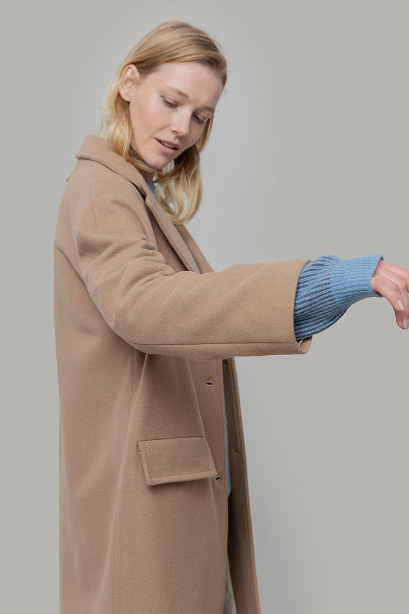 Beige Cammello | Cappotto lana rigenerata