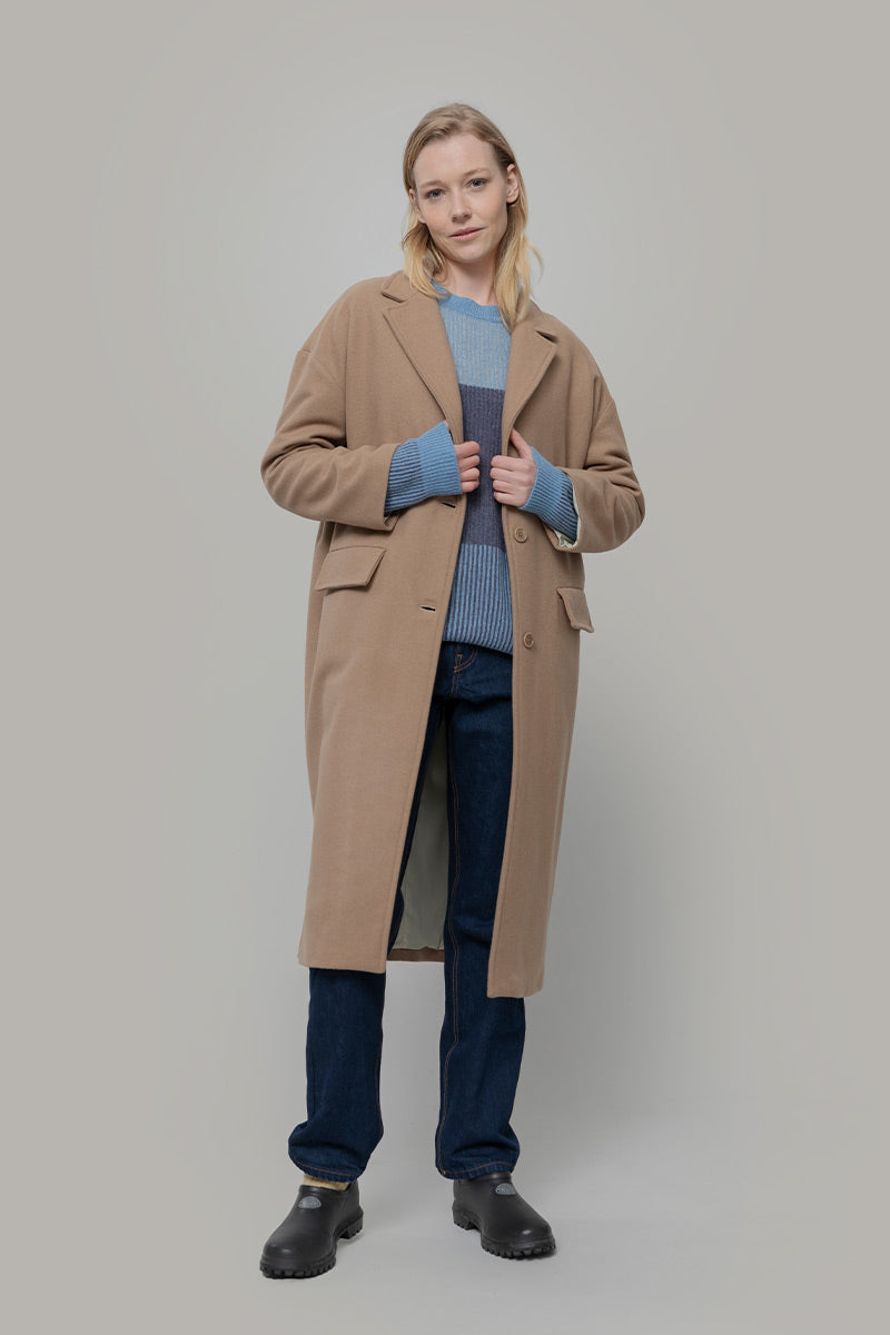 Beige Cammello | Cappotto lana rigenerata