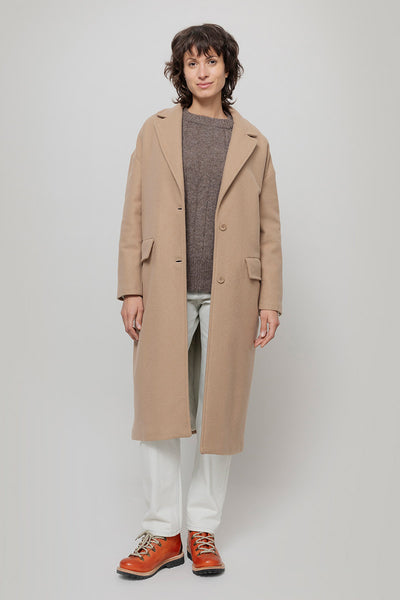 Manteau Femme En Laine Pure - Primo Emporio - Taille 44 - Couleur Cammello - Occasion Très Bon état