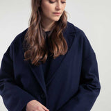 Blu Marina | Cappotto lungo donna lana rigenerata