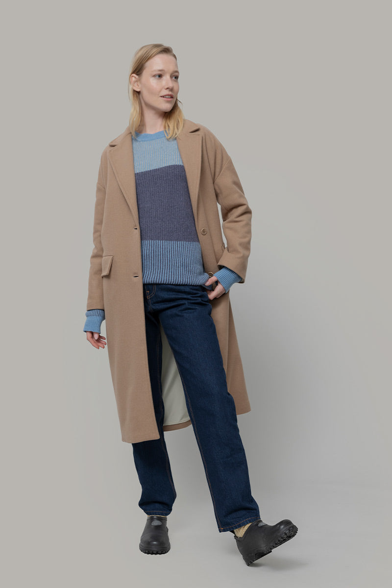 Beige Cammello | Cappotto lana rigenerata