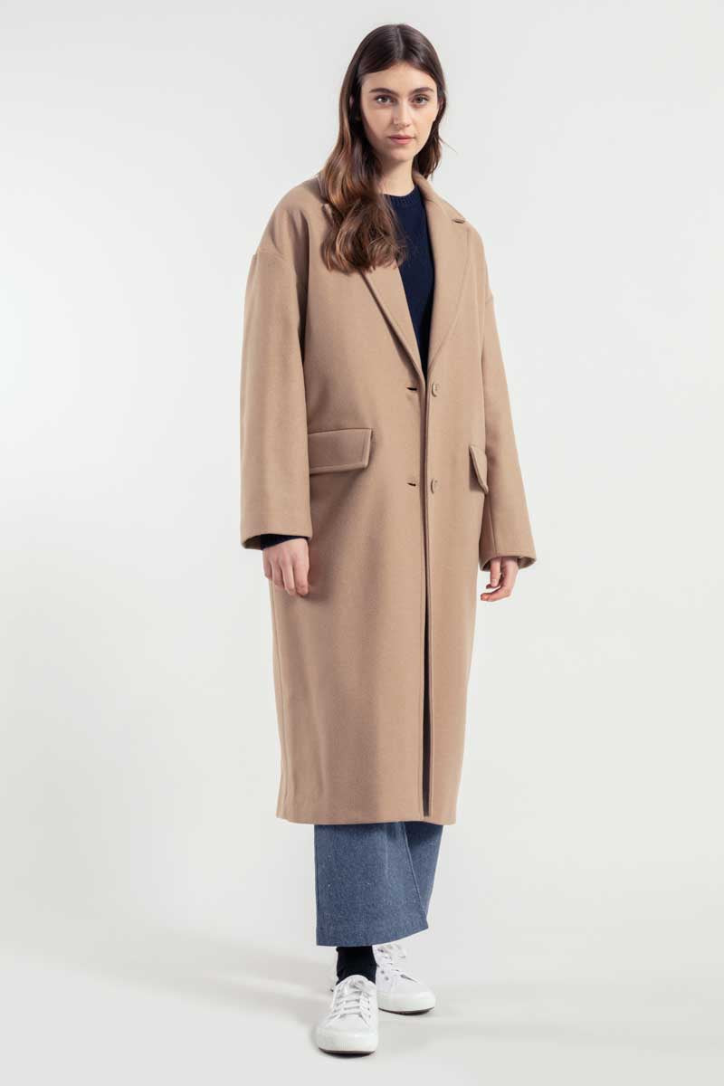 Beige Cammello | Cappotto lana rigenerata