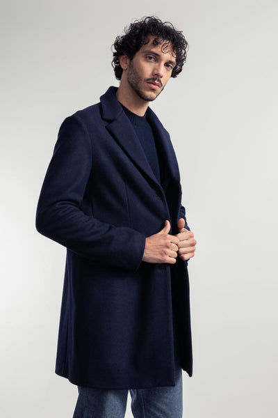 コート Giovi Wool and cashmere coat Light Blue Light blue coat with fur | Gaudì