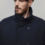 Blu Marina | Cappotto uomo peacot lana rigenerata