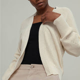 Bianco Burro | Cardigan Donna Cotone Rigenerato Irma