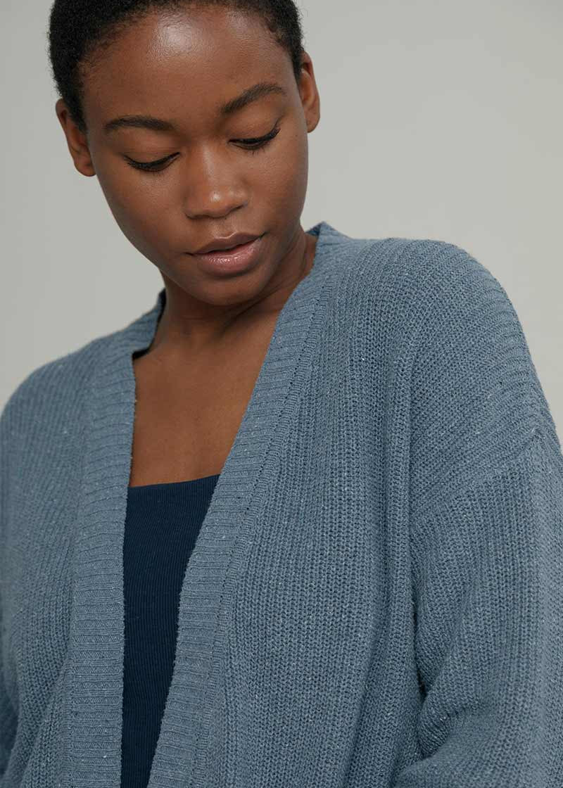 Blu Atlantico | Cardigan Cotone Donna Jeans Rigenerato