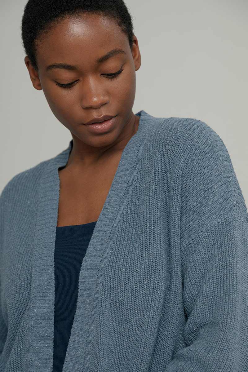 Blu Atlantico | Cardigan Cotone Donna Jeans Rigenerato