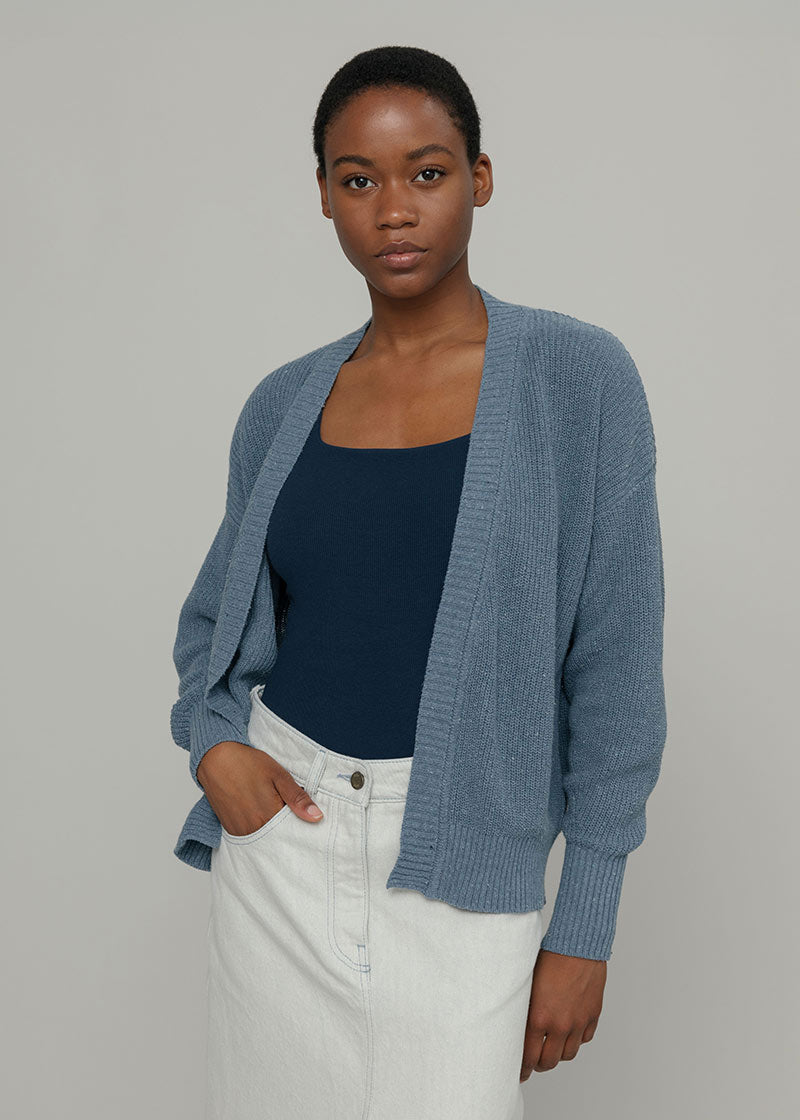 Blu Atlantico | Cardigan Cotone Donna Jeans Rigenerato