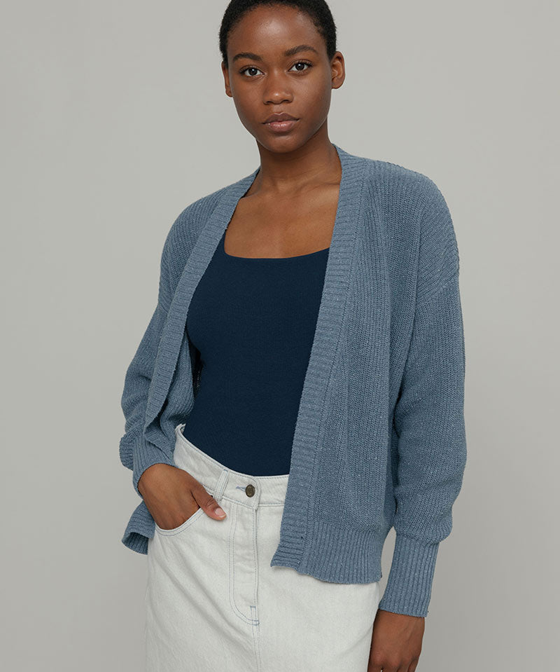 Blu Atlantico | Cardigan Cotone Donna Jeans Rigenerato