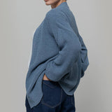 Blu Atlantico | Cardigan Cotone Donna Jeans Rigenerato - Rifò Lab Moda circolare made in Italy